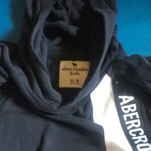 Abercrombie Kids Black Hoodie White Accent short sleeve 15/16 great condition!!